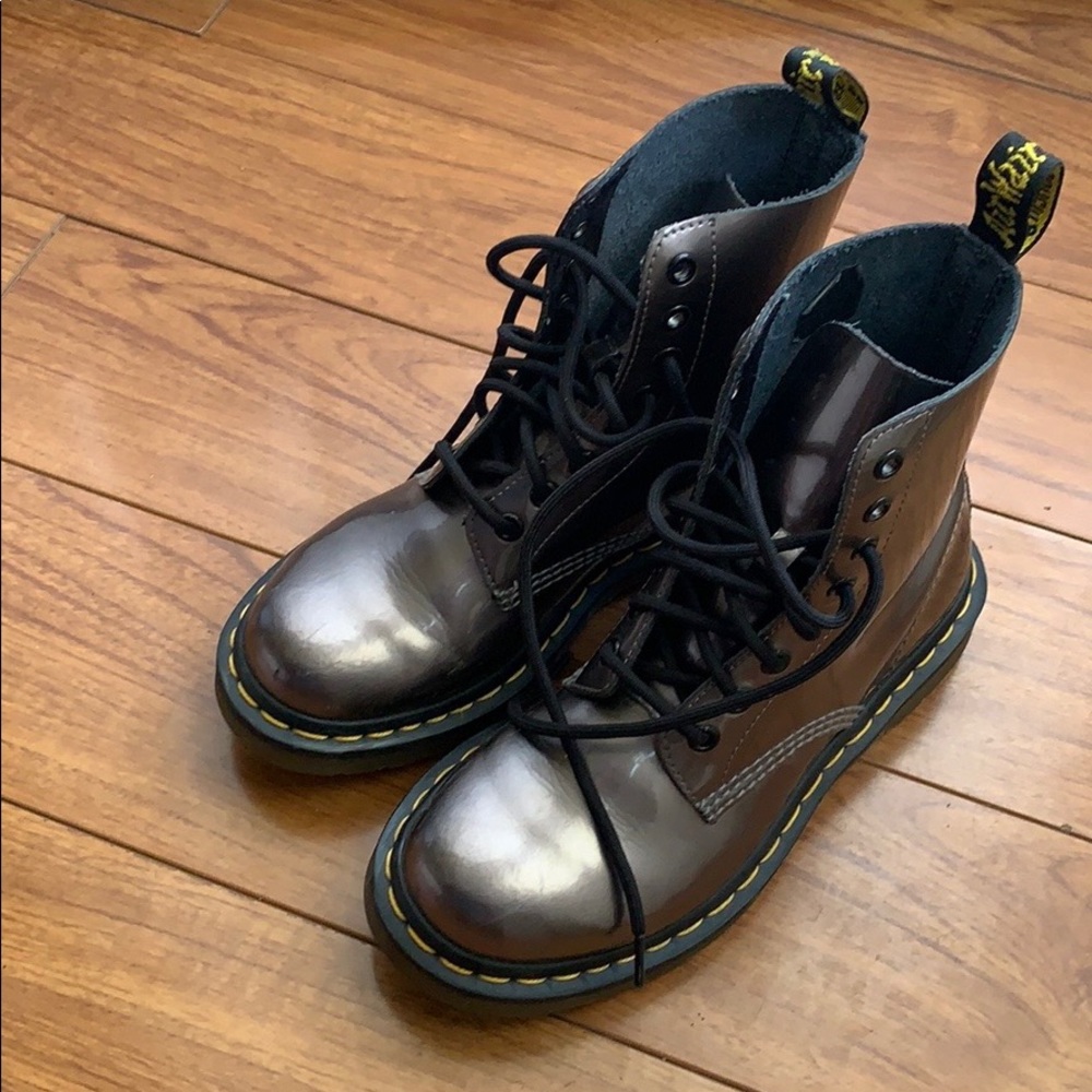 Dr. Marten Metallic Pewter Pascal Boots